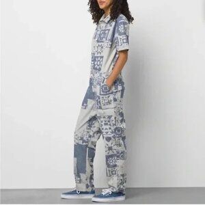 #26/81❤️ NWOT vans Moro coveralls overalls jumpsuit in Ashley Blue Tie-dye pa…